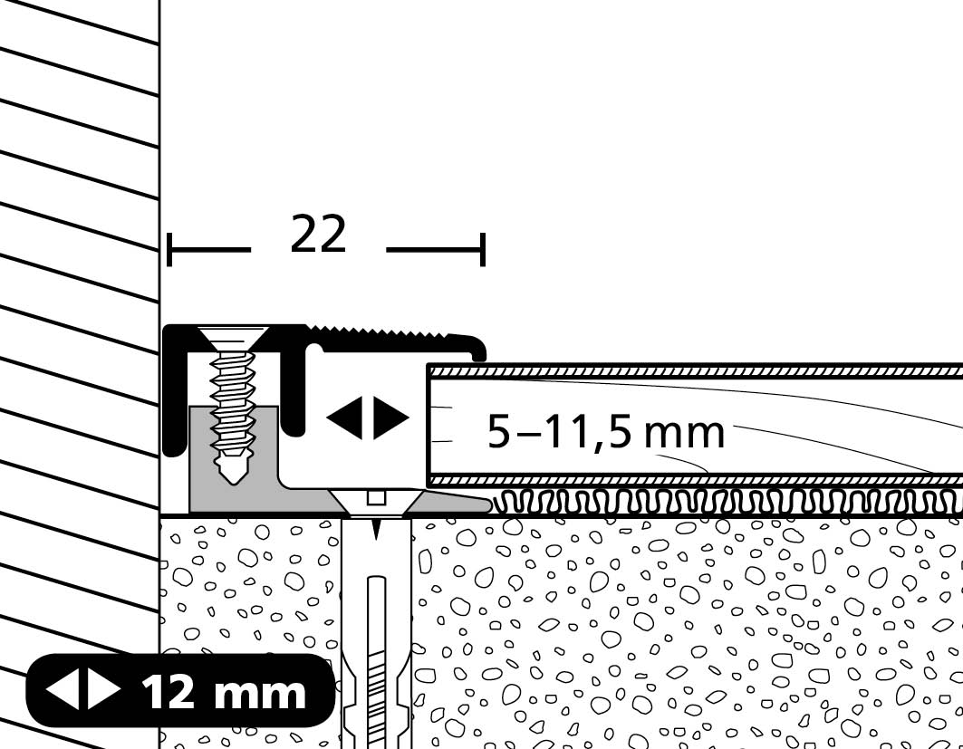 Endprofil edelstahl PF 387, 100 cm