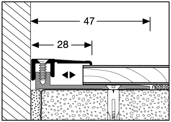 Endprofil silber PF 287, 100 cm