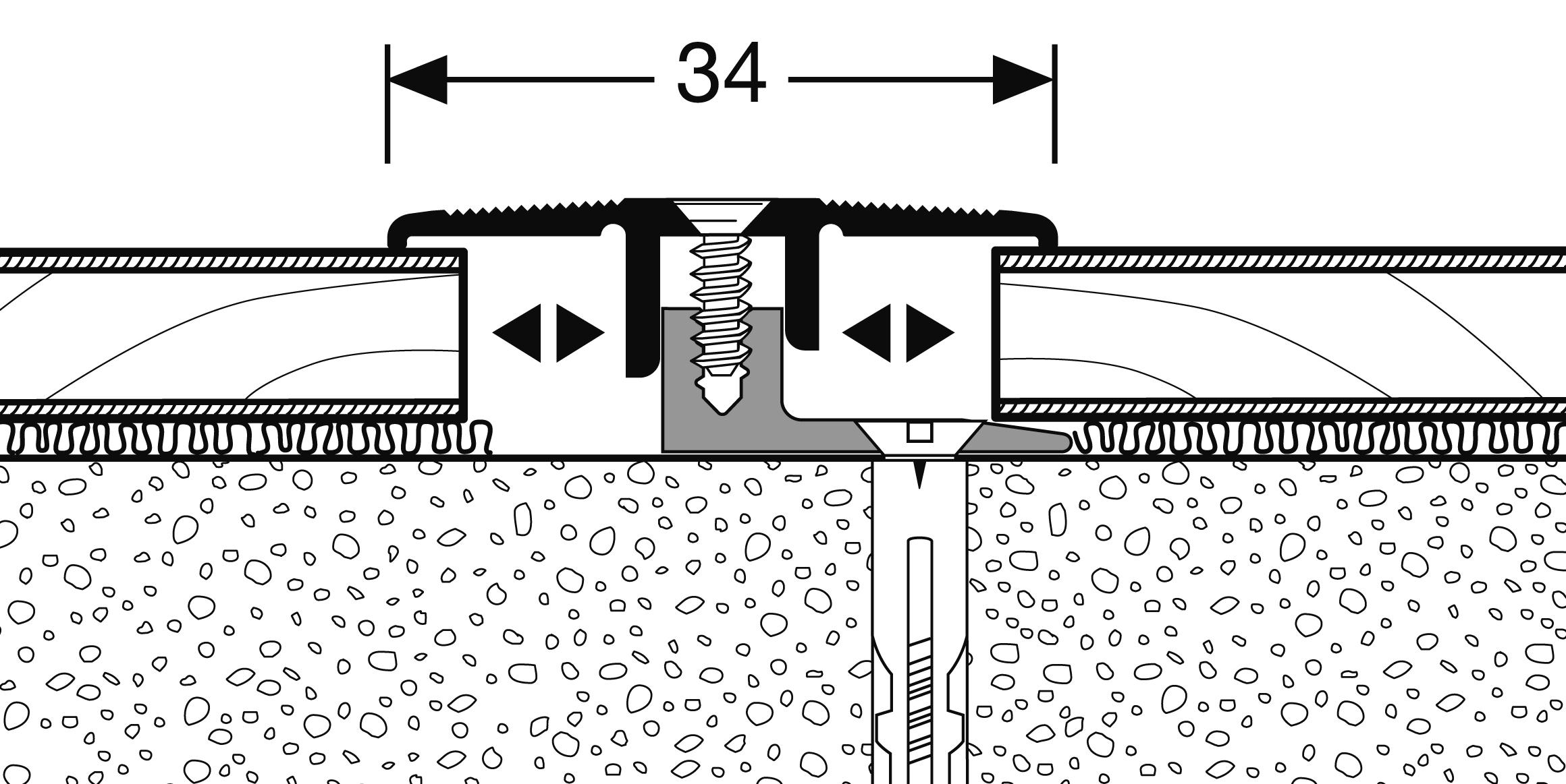 Übergangsprofil edelstahl PF 388, 100 cm